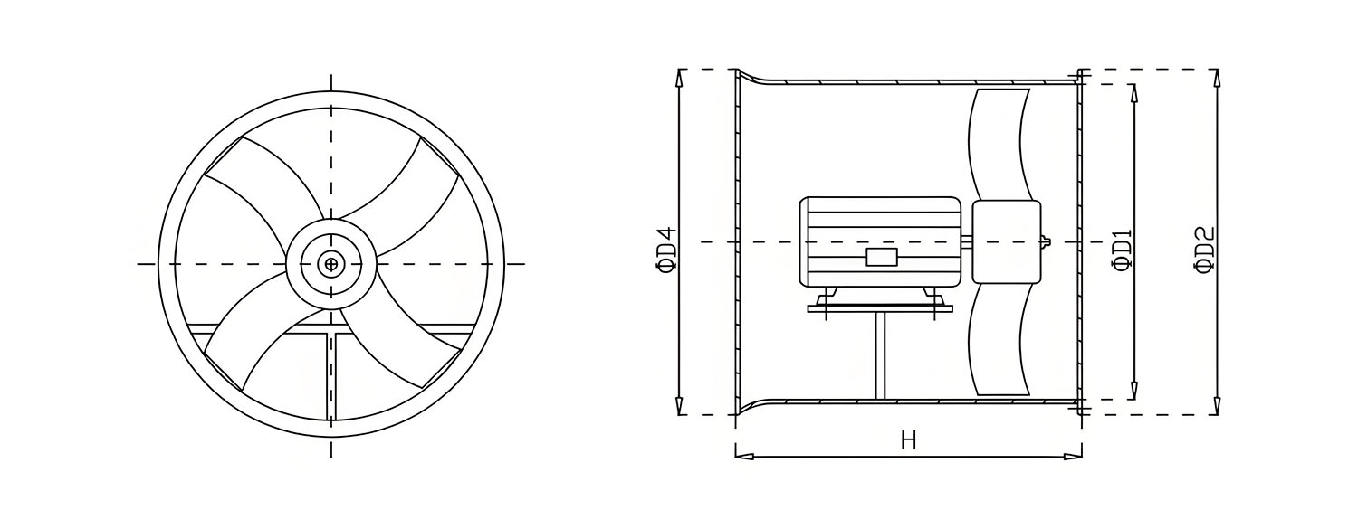 FT35-11型玻璃鋼軸流風機安裝圖